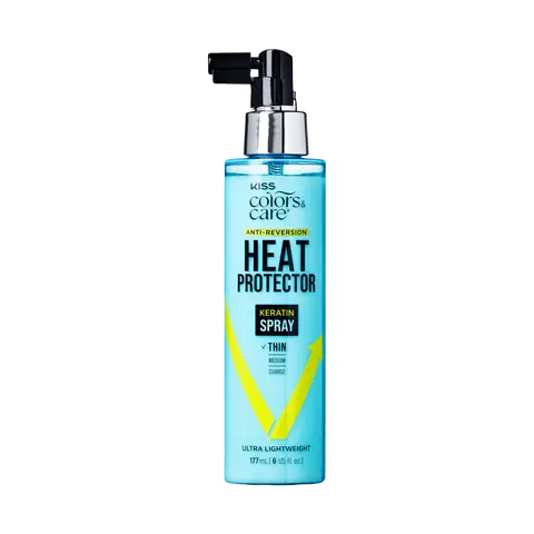 Kiss Colors & Care Anti-Reversion Heat Protector Keratin Spray | Hair Serum, For Thin Fine Hair, Hair Care