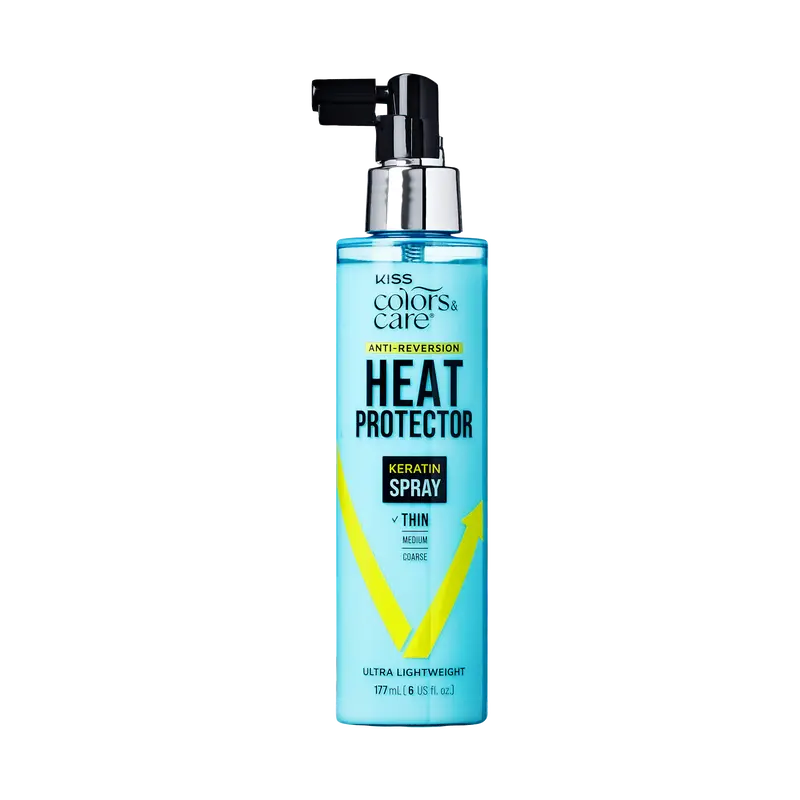 Kiss Colors & Care Anti-Reversion Heat Protector Keratin Spray | Hair Serum, For Thin Fine Hair, Hair Care