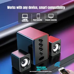 D-202-BS Stereo Table Mount Speaker, High-Quality Audio Output, Ideal for Home and Office Use, Compact Design for Easy Setup, Multifunctional Desktop Speaker