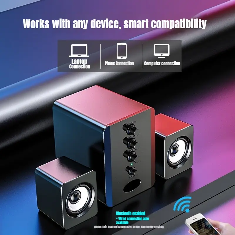 D-202-BS Stereo Table Mount Speaker, High-Quality Audio Output, Ideal for Home and Office Use, Compact Design for Easy Setup, Multifunctional Desktop Speaker, Home Audio Speakers