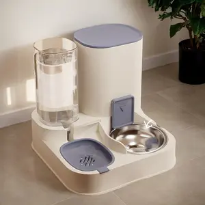 2-in-1 Automatic Pet Feeder and Water Dispenser - Large Capacity Dual Food and Water Station for Dogs and Cats - Ideal Pet Feeding Solution with Cat Water Fountain stuff products bowls gadgets Feeding Dish drinking dry puppy kitten