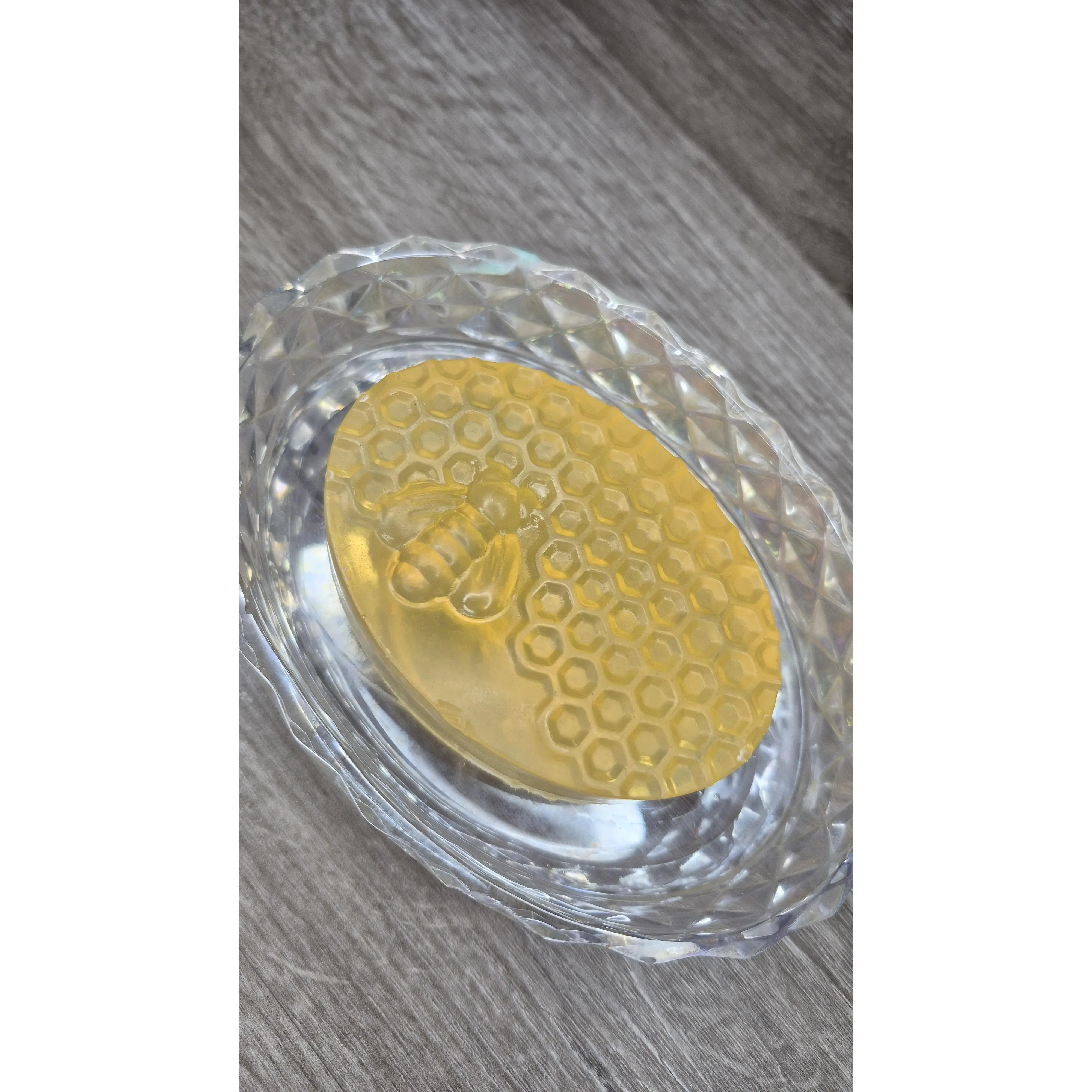 Honeycomb Soap with Bee Design - Yellow Color, Round Shape, Ideal for Hand Washing and Bathing