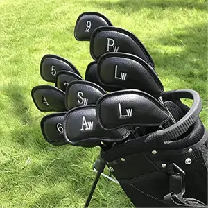 12pcs or 1pc Thick Synthetic Leather Golf Iron Head Covers Set Headcover Fit All Brands Callaway Ping Taylormade Cobra Etc. Also Custom Name