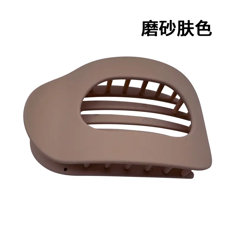 Elliptical hair clip   frosted khaki