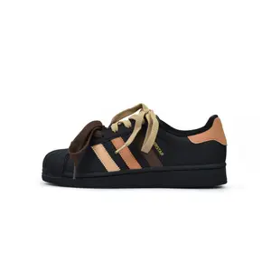 Adidas Originals Superstar Truffle Chocolate Low-Top Trainers - Unisex Casual Footwear with Shell Toe, Slip-Resistant Sole, House White Official Maison Mihara Shoes