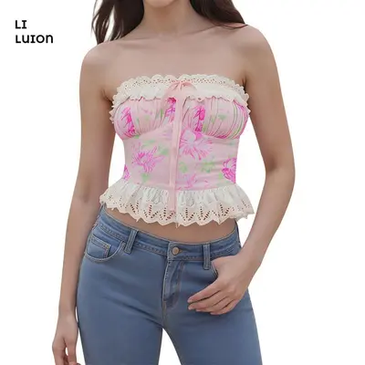 Tube Top Hollister Flower on The Side TikTok Shop