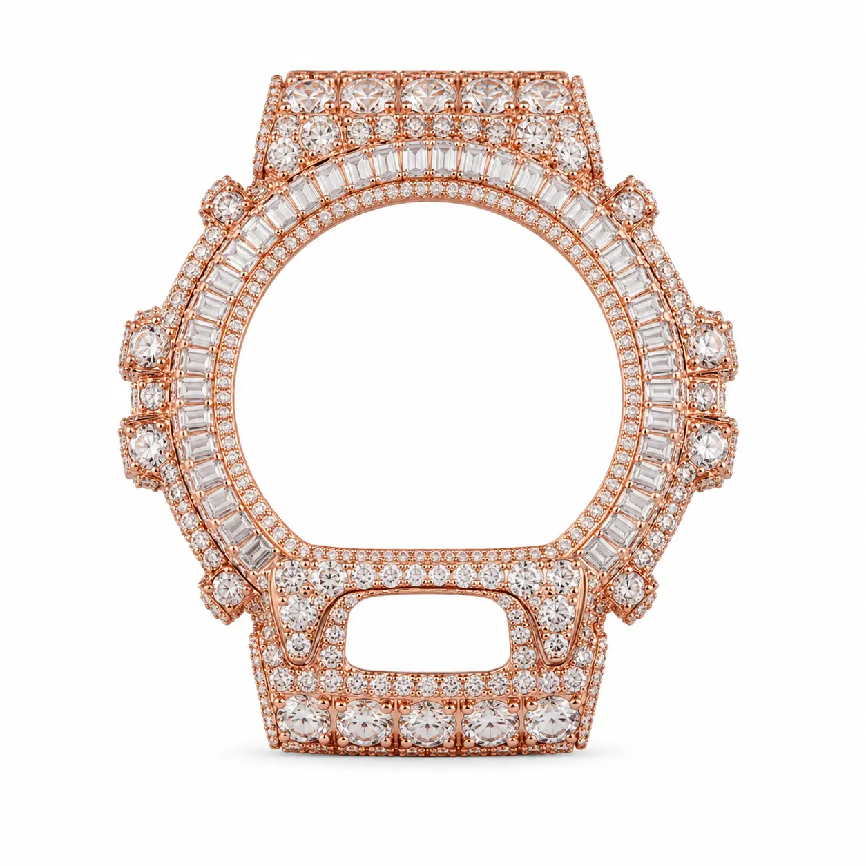 Diamond Bezel For GW-6900 G-Shocks - Sparkling  Baguette Cut Diamonds for Elegant Style and Timeless Elegance