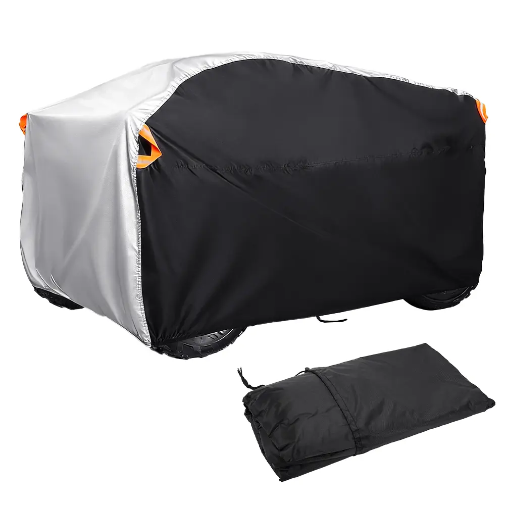 XXXL 256x110x120cm ATV Beach Car Cover Waterproof Thickened Outdoor Sunscreen Motorcycle Cover 210D Oxford Cloth Material with Reflective Strip