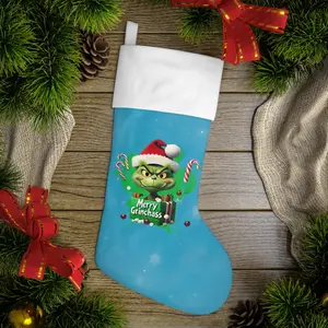 Grinch's Glee: The Mischievously Merry Christmas Stocking. Designed and Created by Claire4You Designers just for you. P10-D267