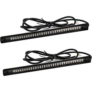 2PCS Universal LED Strip Tail Brake Stop Light, 8" Flexible LED Light Strip Turn Signal License Plate Lights, 12V Waterproof LED Light Strip for Motorcycle Golf Cart Scooter