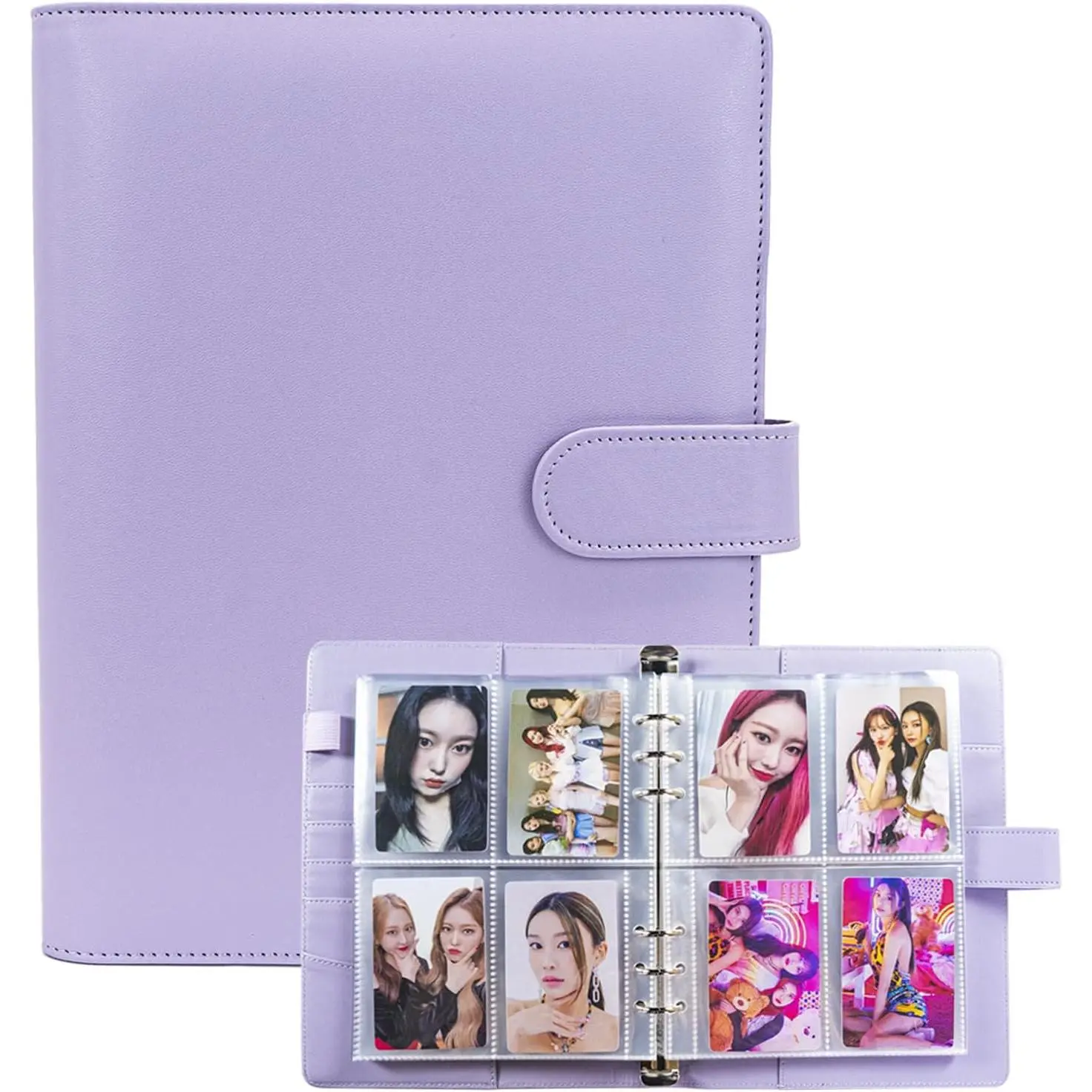 A5 Kpop Photocard Binder with 30 Pack 4-Pocket Card Pages, 6 Ring A5 Binder  Card