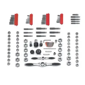 212 MAIN 114-Piece Combination Hand Tool Set (KD 82812) - Multi-Size Ratchet Arc, Ratchet Wrench Set, Tap Dies for Cycling Repair, Outdoor Recreation