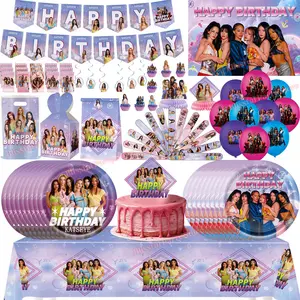 Idol K&Katseye Birthday Party Decoration Plate Cup Napkin Balloon for Kpop Girl Party Favor Baby Shower Event Supplies Fans Gift