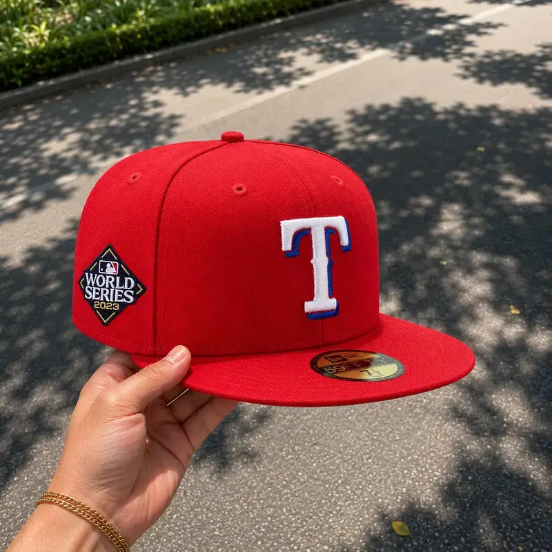 2026 New Era Texas Rangers 59FIFTY Fitted Baseball Cap – RED 2023 World Series Patch