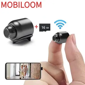 MOBILoom MINI Smart Remote Wifi Camera 1080P HD Wireless WIFI with 16GB Memory Card Night Vision for Home Security Monitoring