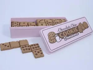 Chocolate Chip Cookie Domino Set  | 28 Pc Game in Cookie Tin | 3d Printed