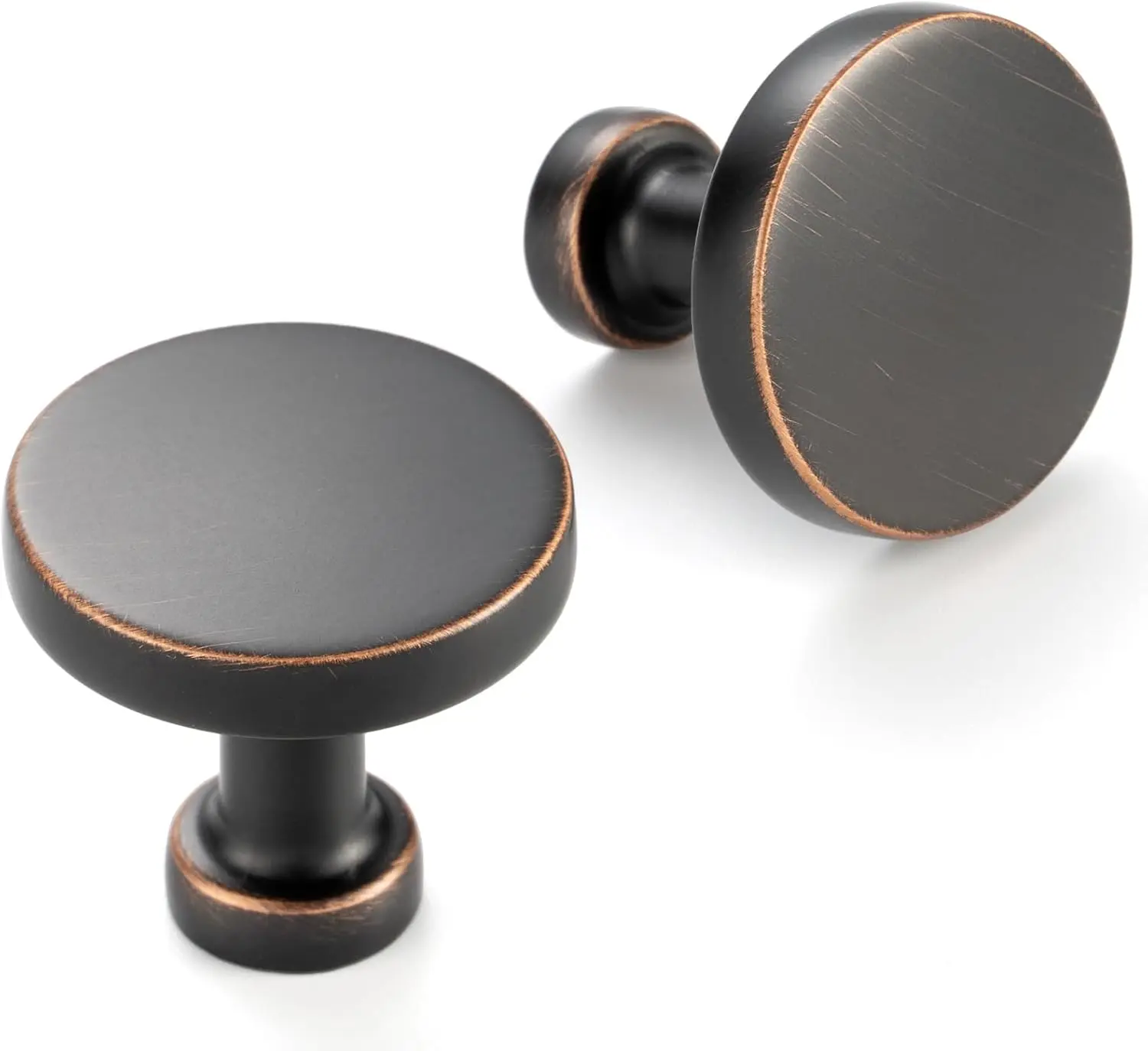 10 Pack 1-1/4 Inch Oil Rubbed Brone Cabinet Knobs Brushed Brone Drawer Knobs Round Brone Cabinet Pulls, K2302 Kitchen Hardware for Cabinets Drawers Bedroom Dresr Cupboard Bathroom Vanity