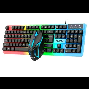 2026 Gaming Keyboard and FREE Mouse Combo Full Size 104 Key Wired with RGB Lighting and Ergonomic Design for Enhanced Gaming Experience