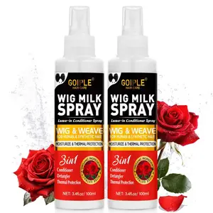 Rose Wig Milk Spray 3 in 1 Conditioner Detangler Moisturizer for Human & Synthetic Wigs with Rose Scent and Milk Spray Format