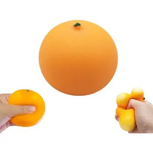 Orange Fruit Squishy, Fast Rising Stress Relief Simulation Fruit, Anxiety Sensory Stress Squishy Hand Toys, Soft Squishy Stress Balls, Classroom Prizes, Calming Adults Fidget Toys
