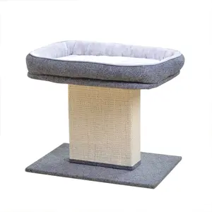 Cat Perch with Sisal Scratching Post and Plush Bed scratch post Tree soft plush