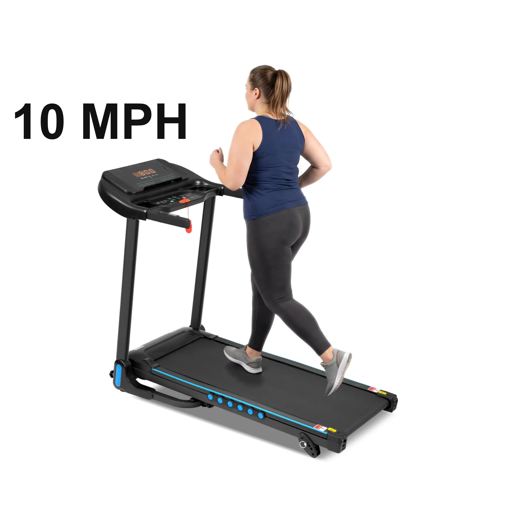 10 MPH Walking Pad Treadmill for Home, 15.35" Running Belt, 350 lb Steel Frame, 3.0 HP Motor, 6% Incline, Foldable Hydraulic Folding, LED Display, Rolenva Home Gym Equipment