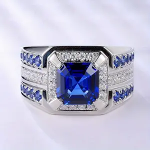 925 Sterling Silver Square Cut CZ Ring for Men |     High-Quality Durable |     Business Dress & All-Occasion Jewelry
