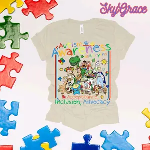 SkyGrace Autism Awareness T-Shirt - Acceptance Inclusion Advocacy Design - Comfortable Cotton Tee for Awareness Events