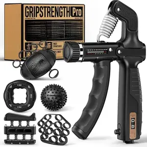 10-160 lbs Grip Strength Trainer Kit, Pro Hand and Forearm Strengthener Kit with Adjustable Resistance and Multi-Function Massage Balls for Hand Therapy, Grip Training, and Recovery