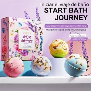 SADOER Dried Flower Bath Bombs — release blooming florals as they dissolve, leaving skin refreshed and smooth. A multi-sensory bathing experience for home relaxation and ambiance. Scented Aroma Moisturizing maggots bath bomb