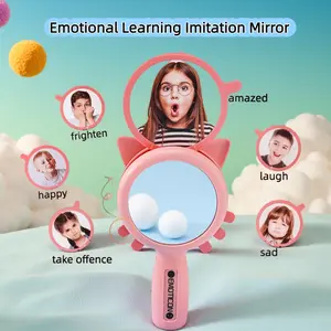 Mirror Toy Early Learning Visual Learning Tools, Sensory Stimulation Emotion Observation, Interactive Relaxing Bead Mirror, Safe Material, Ages 3+