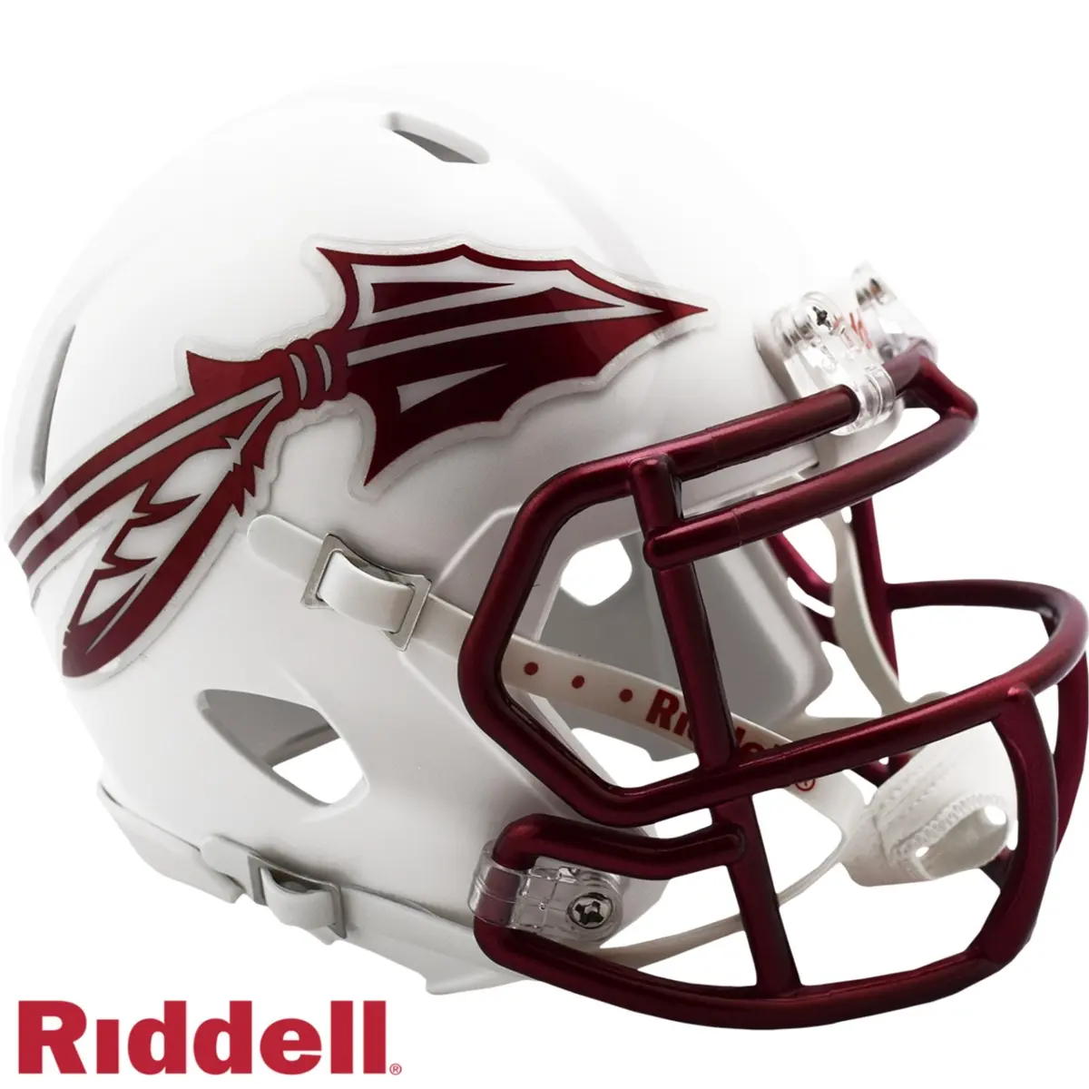 Riddell Florida State Seminoles 2023 White Replica Mini Speed Helmet - Half Scale, Official Colors, Replica Shell, Decals, 4-Point Chinstrap, Interior Padding, 5" Tall, Sports Collectibles, Collectible Autographed Helmet, Serious Collector Item, Autograph