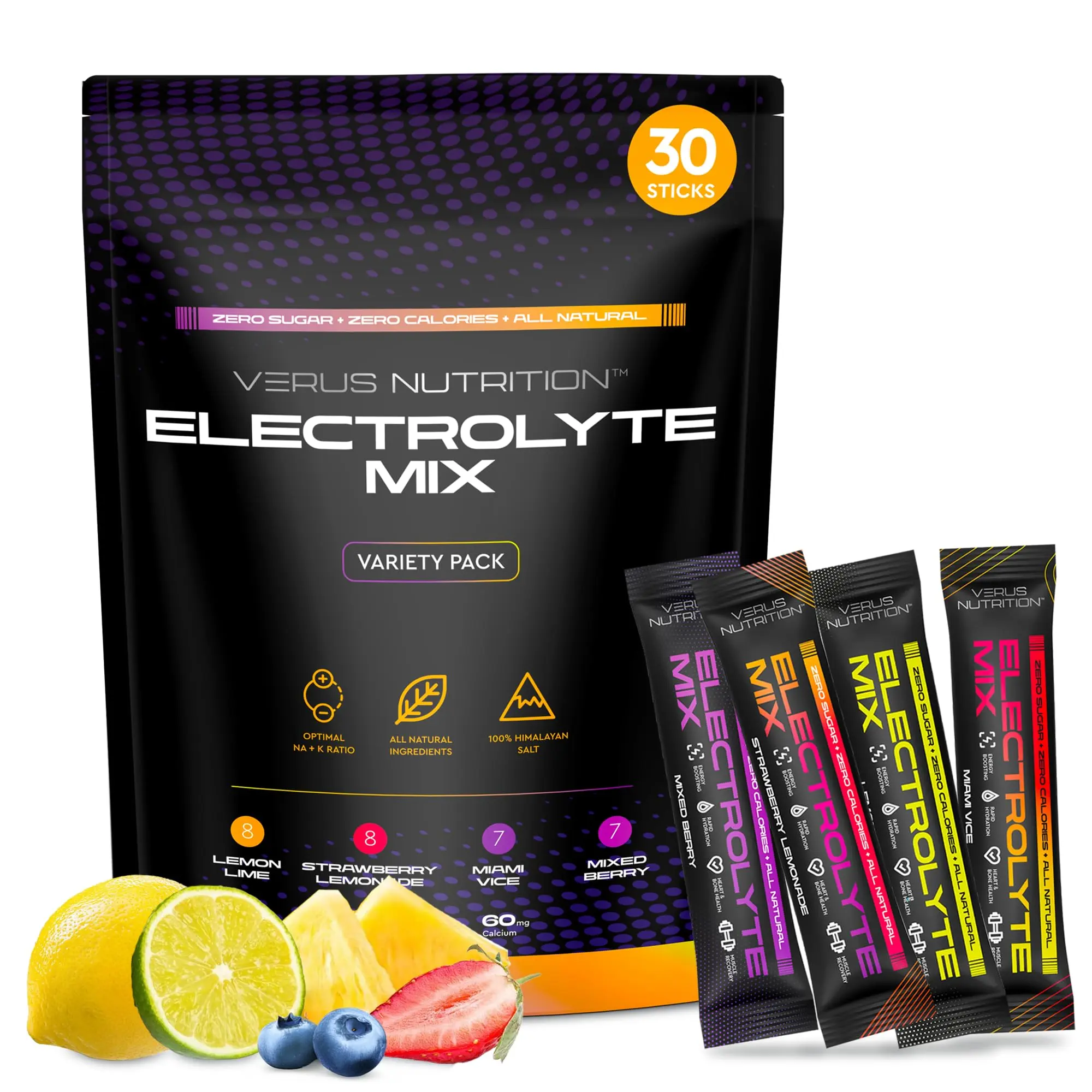 Electrolyte Hydration Powder - Zero Calorie | Sugar Free Electrolytes for Keto & Vegan | Natural Ingredients Electrolyte Mix for Energy Boost