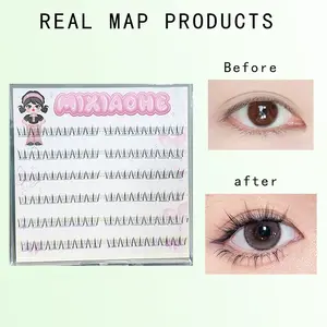 MIXIAOHE Flower Fairy Glue-free Lower Eyelashes 72 Clusters Single Cluster DIY Free Removal Transparent Stem Natural Realistic Daily Segmented Self-adhesive Strip Extension Cluster Simulation Lower Eyelashes Recommended for Beginners DIY False Eyelashes