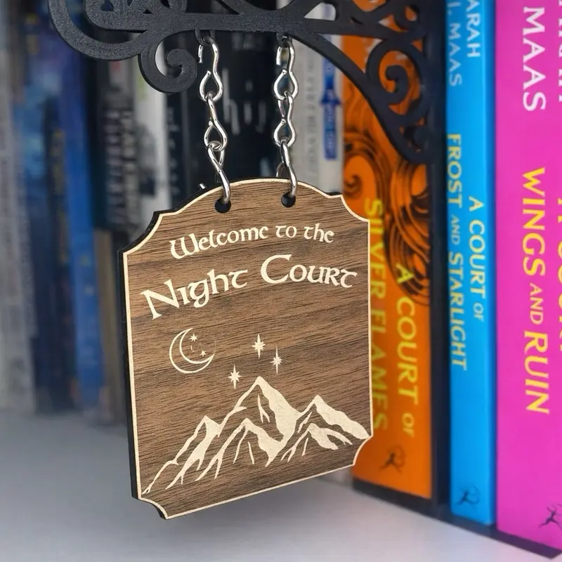 ACOTAR Book Sign, Welcome To The Night Court, A Court of Thorns and Roses Tavern Sign, Rhysand, Feyre, Fantasy Bookshelf Decor, Book Gift