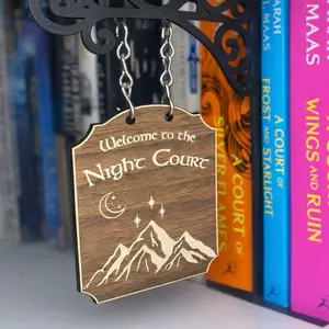 ACOTAR Book Sign, Welcome To The Night Court, A Court of Thorns and Roses Tavern Sign, Rhysand, Feyre, Fantasy Bookshelf Decor, Book Gift