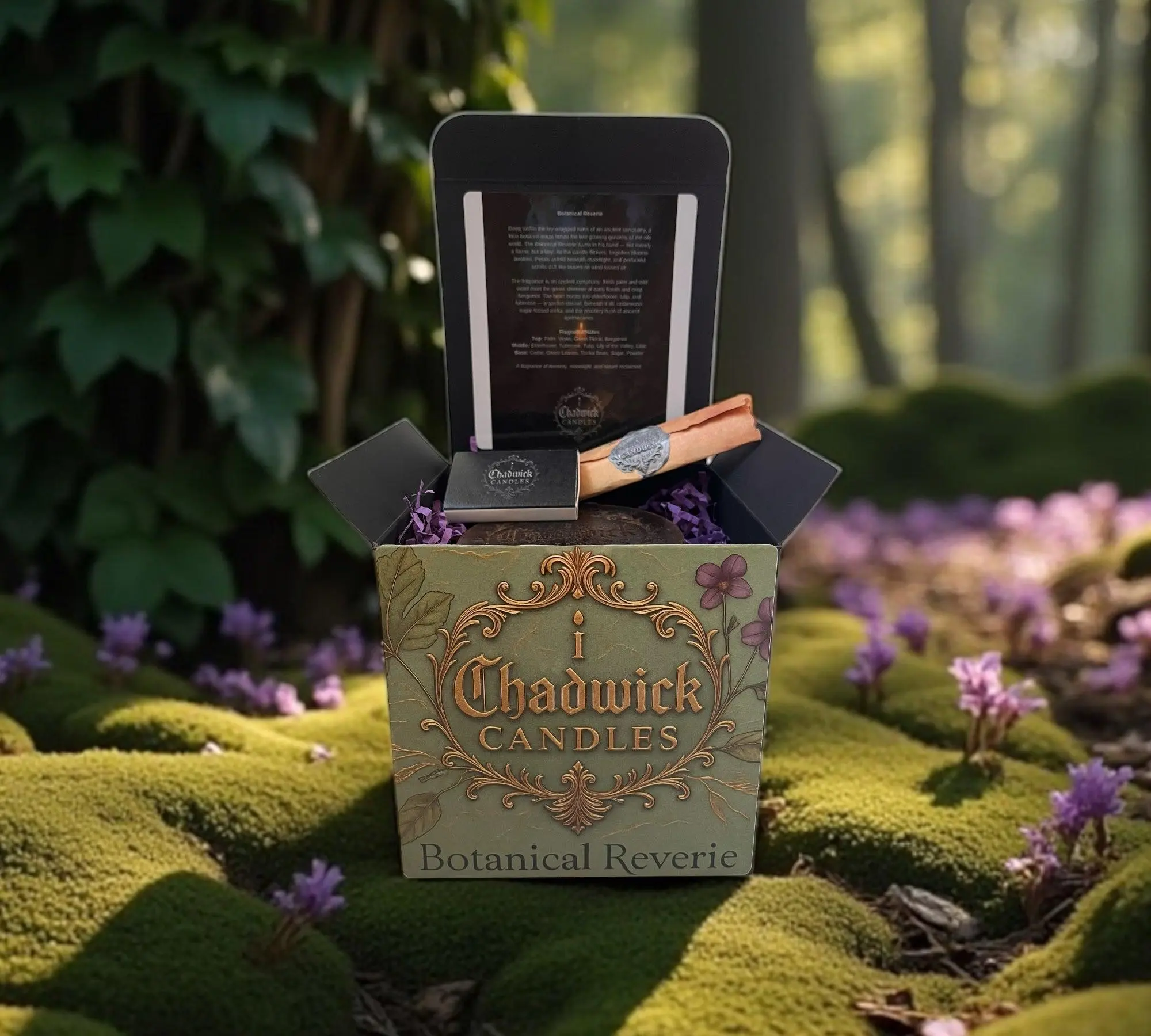 Chadwick Candles Botanical Reverie Luxury Coconut Apricot Crème Wax Candle with Crackling Wood Wick & Sustainable Wax for Home Fragrance Collection