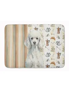 Carolines Treasures WDK7571RUG 19 x 27 in. Standard White Poodle Coffee Bar Memory Foam Kitchen Mat
