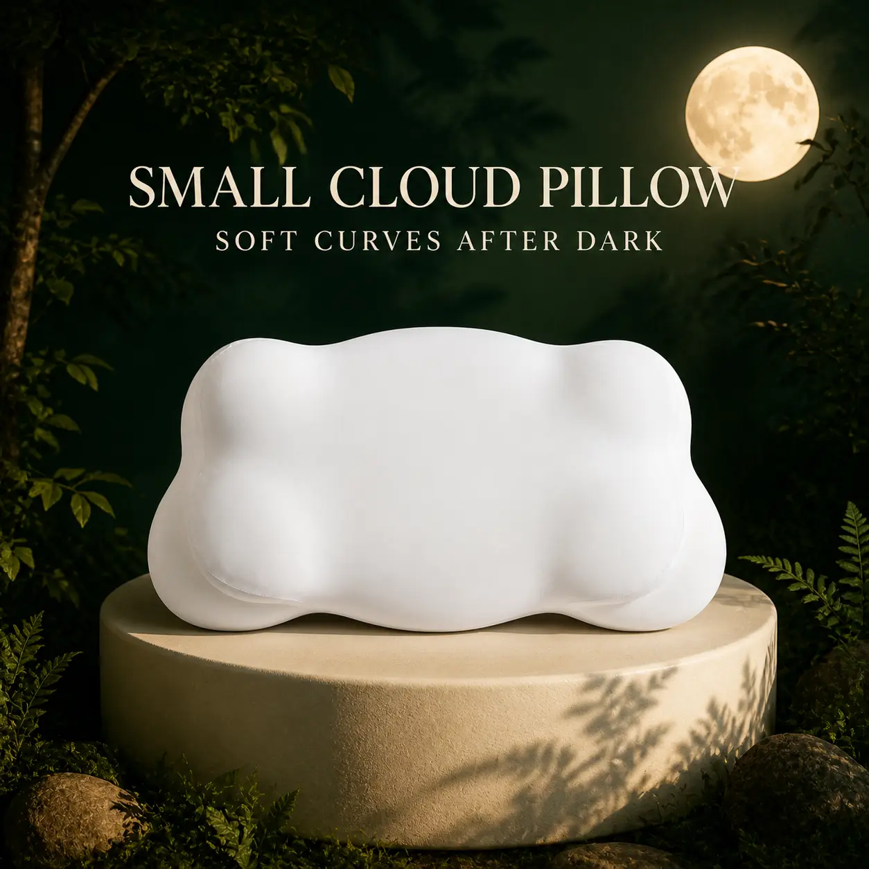 Ergonomic Cloud Cervical Neck Pillow with Memory Foam Fill, Dual-Height Contours, Cooling Spandex Cover, Neck Pain Relief for Side/Back/Stomach Sleepers, Adult Bed Pillow for Home & Travel