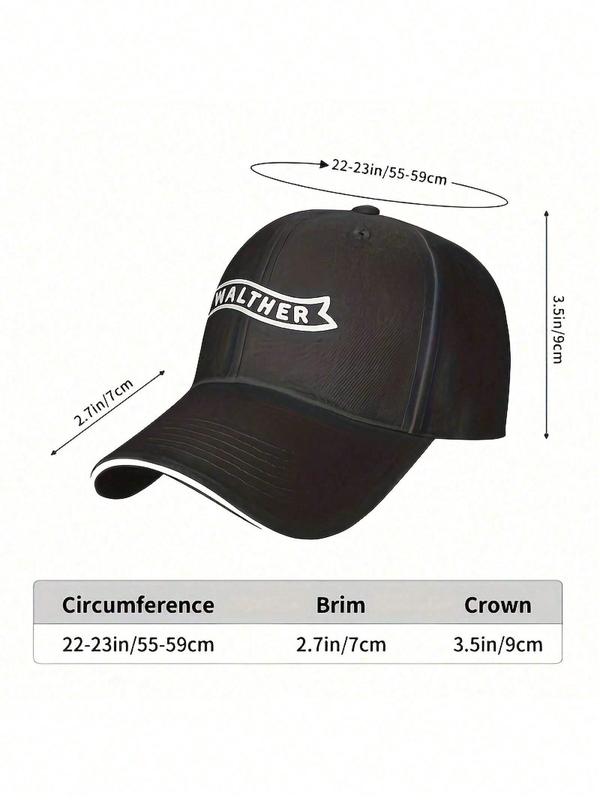 Walther Sports Baseball Cap - Lightweight, 100% Polyester, Hand Washable, Slogan Embroidery, Inelastic, Unisex