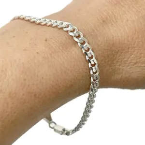 Sterling Silver 925 Cuban Link Solid Bracelet