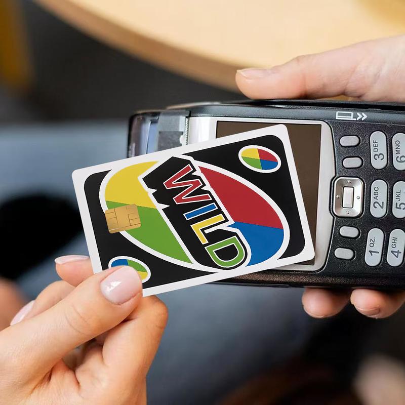 Uno Credit Card Sticker 2PCS Credit Card Skin & Debit Card, Trolley & Gym Stickers for Small Chip