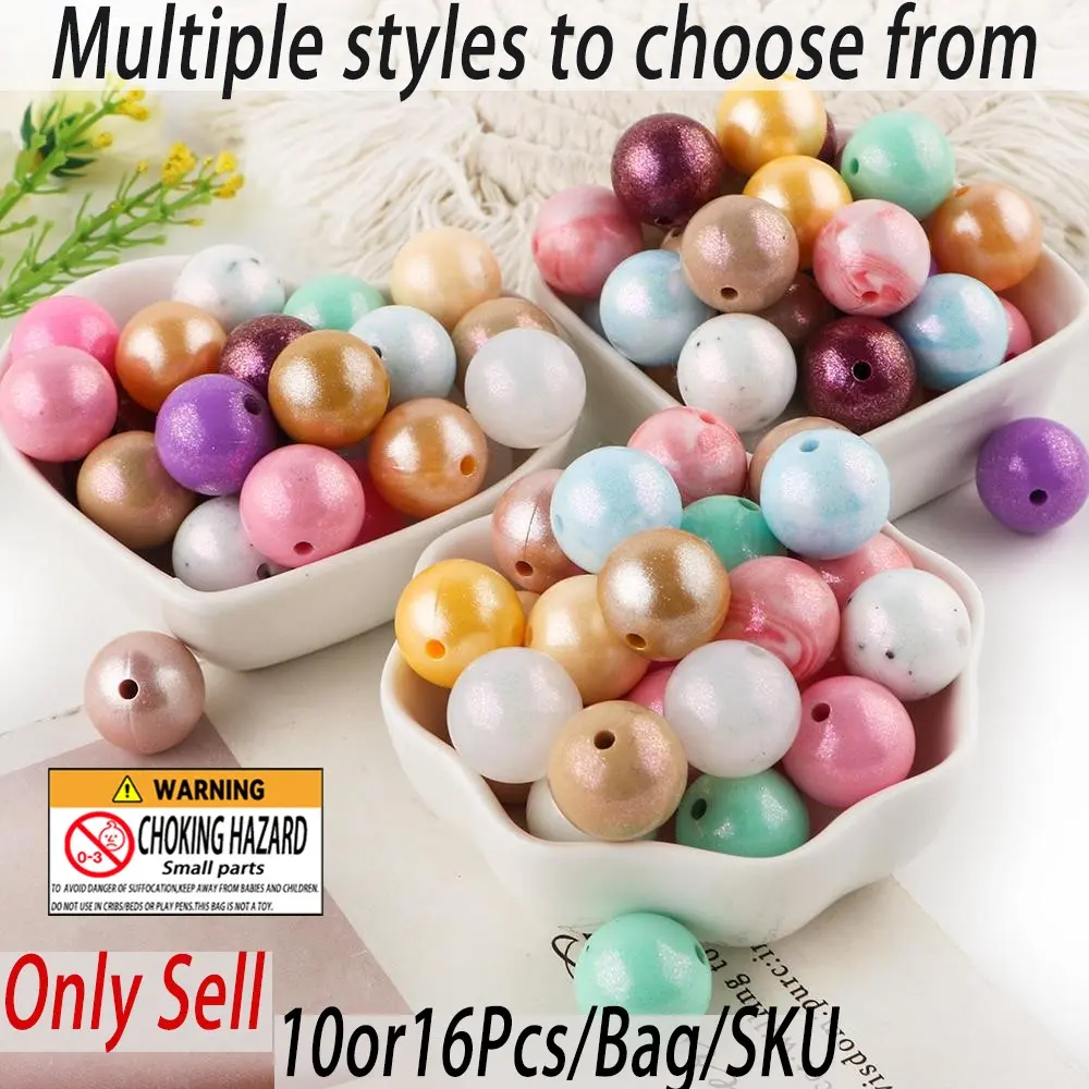 15mm Silicone Bead, 10/16pcs Colorful Silicone Bead, DIY Jewelry Accessories for Bracelet, Necklace, Jewelry Making Supplies, Beads For Bracelets