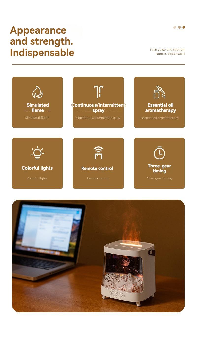 Simulated Planet Galaxy Aromatherapy Diffuser Home Use Multicolor Flame Fragrance Machine USB Humidifier