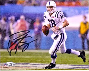 Peyton Manning Indianapolis Colts Autographed 8" x 10" Super Bowl XLI Running in Rain Photograph - Fanatics Authentic Certified