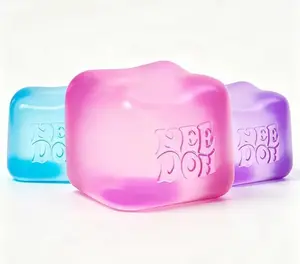 NeeDoh Nice Cube Super Solid Stress Toy | Slow-Rising Ice Cube Squishy Sensory Ball | Anxiety & Stress Relief Fidget Toy Gift for Kids and Adults