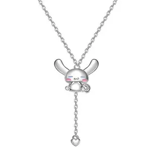 Sanrio Cinnamoroll Silver Necklace - Everyday Magic Adjustable Choker with Cinnamoroll Character for Unisex Casual Wear