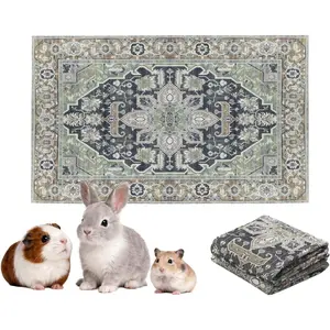 2-Pack Small   Bedding Mats - 16" x 24" Hamster Bedding - Machine Washable Guinea Pig Cage Liners -  Pee Pad for Guinea Pigs,Rabbits & Ferrets (Sage Forest)