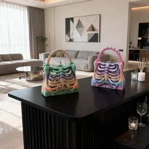 Gothic Skull Wallet Festival Tote Bag in Multiple Colors with Skeleton Design Unique Decorative Bag for Cosplay Props Party Atmosphere Gift Holiday