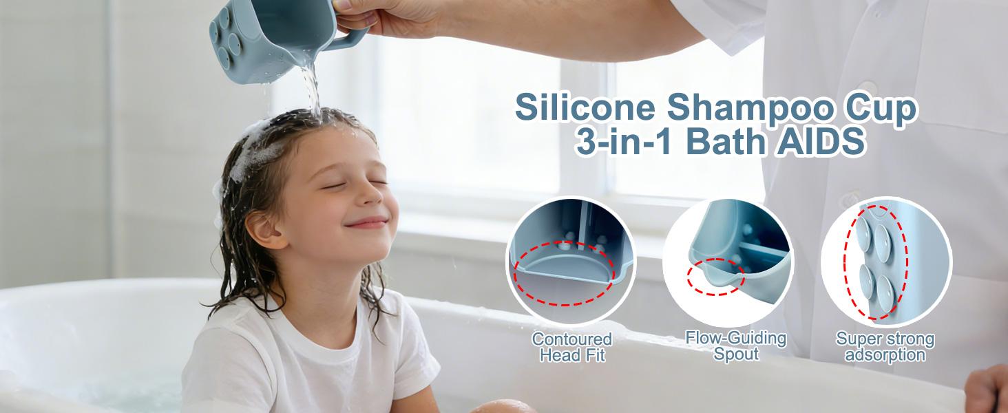 Shampoo Bowl, Hair Station for Kids and Elderly with Rinse Cup & Scalp Massager, Hair for Sink or at Home with Neck